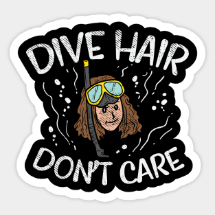 Diving Hair Don't Care Sticker